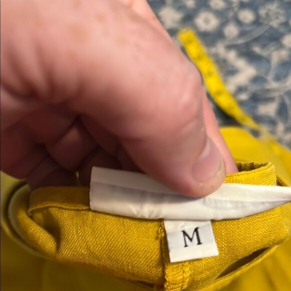 SOLD Bryn Walker Yellow Sleeveless Linen Pullover Top Boho Coastal Minimalist - Picture 8 of 9